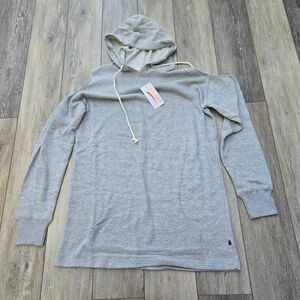 Pennant Sportswear cold shoulder long hooded sweatshirt size large gray pocket